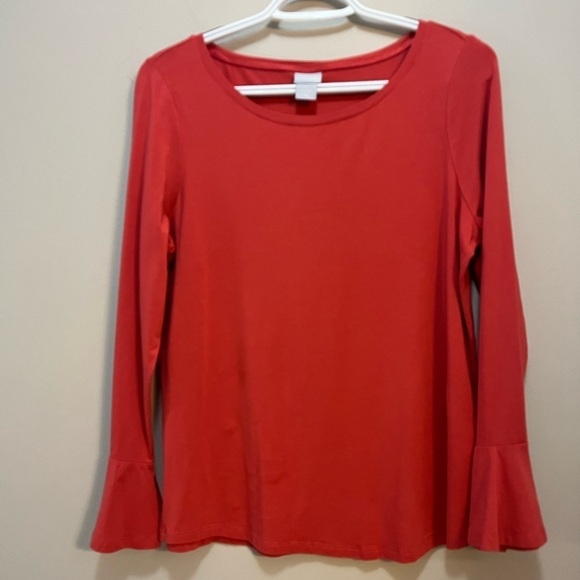 Set of 2 Tops Pullover Chico’s bell sleeve & Talbots cap sleeve Womens M - Picture 6 of 11